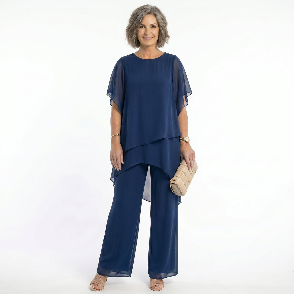 Heather – Tiered Tunic and Wide-Leg Pants Set