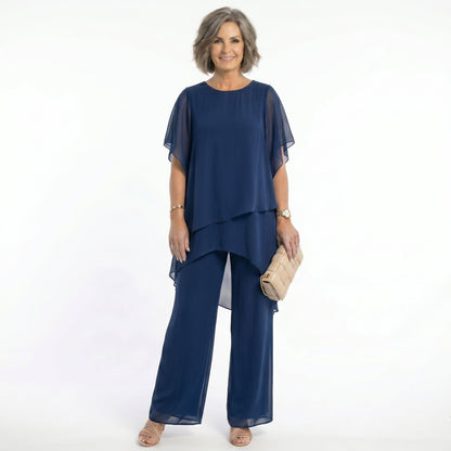 Heather – Tiered Tunic and Wide-Leg Pants Set
