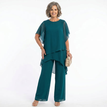Heather – Tiered Tunic and Wide-Leg Pants Set
