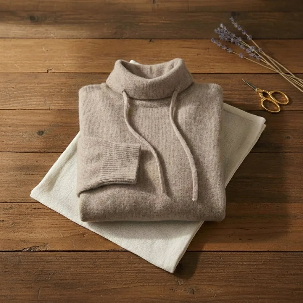 Tammy – Drawstring Cowl Neck Knit Jumper