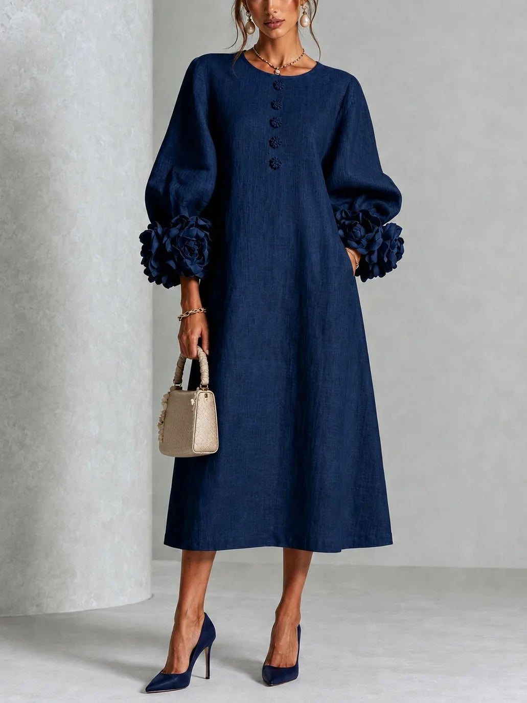 Leonie – Sculptural Cuff Midi Dress