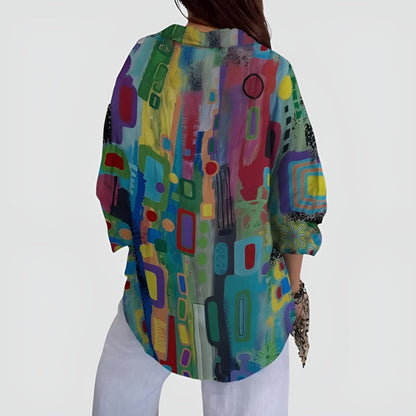 Joan | Blouse with Geometric Pattern