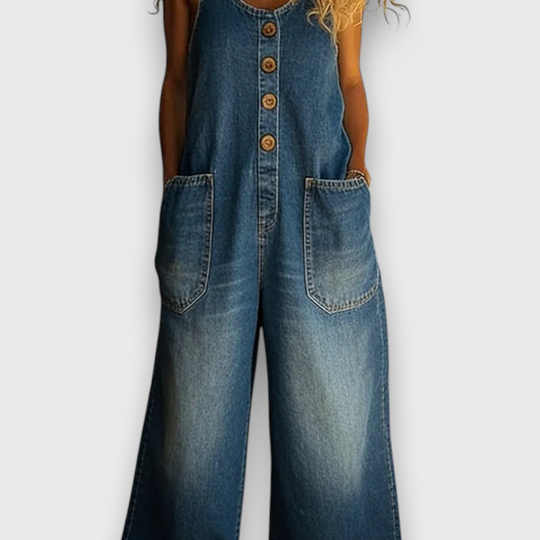 Juanita – Relaxed Denim Overall Jumpsuit
