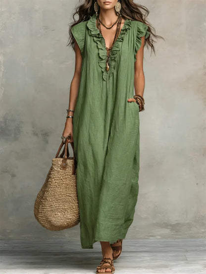 Bayla | Boho Ruffle Maxi Dress