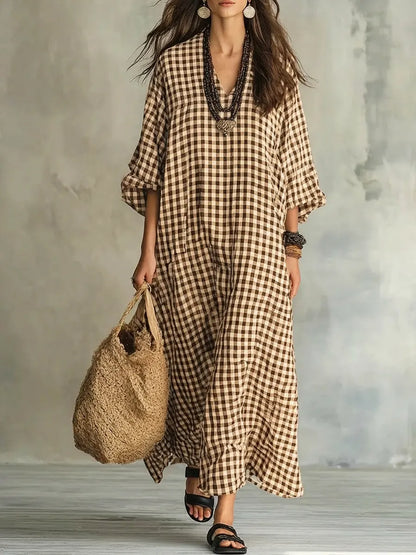 Caryn | Check Maxi Dress