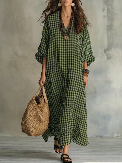 Caryn | Check Maxi Dress