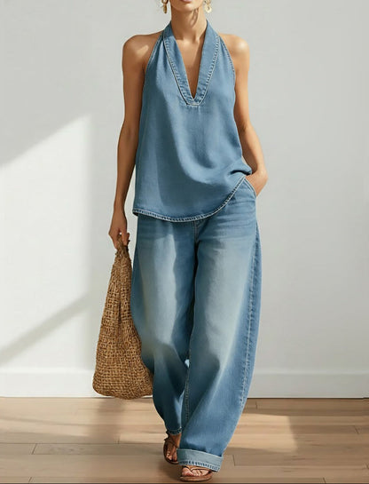 Aurora | Vintage Denim Two-Piece Set