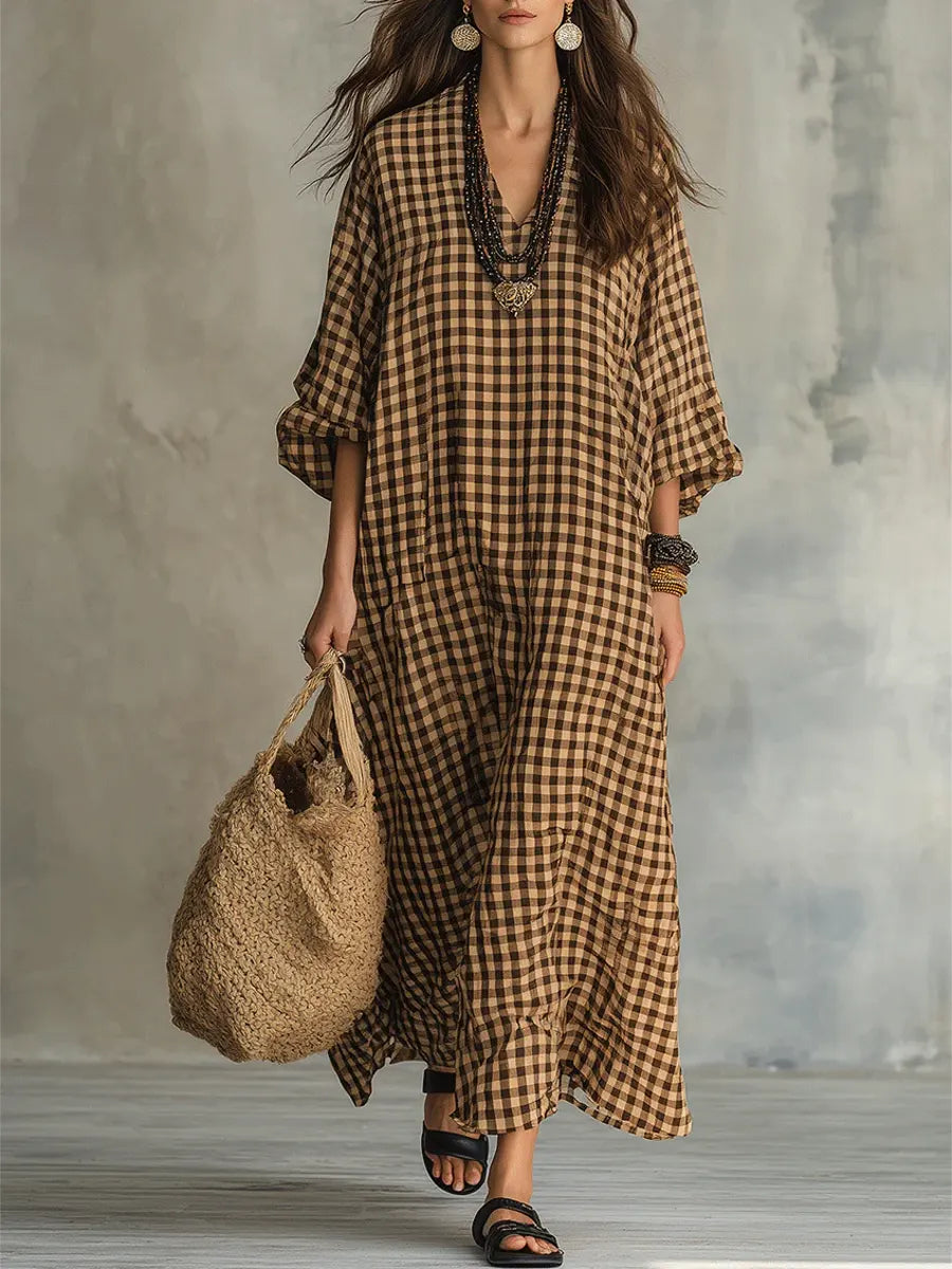 Caryn | Check Maxi Dress