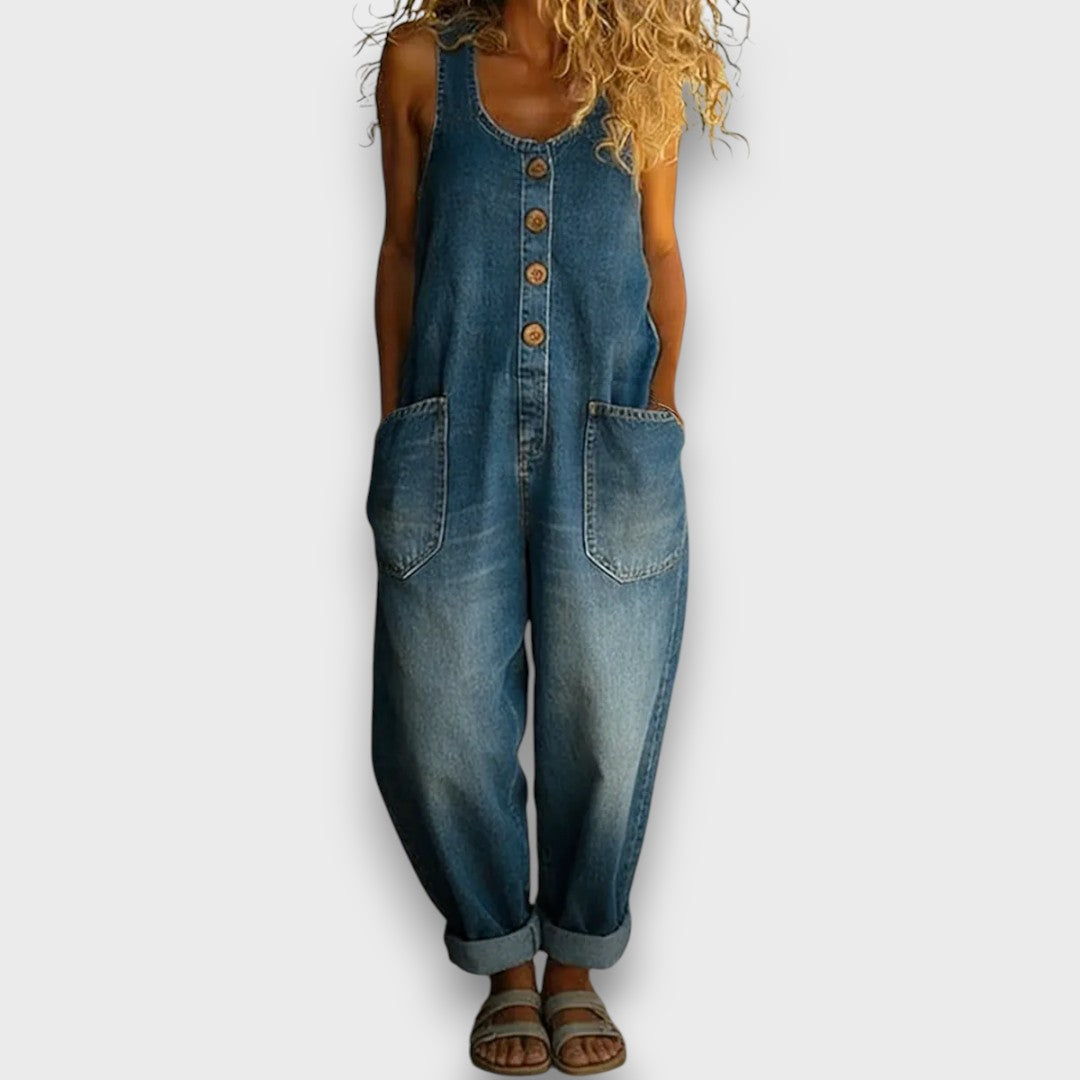 Juanita – Relaxed Denim Overall Jumpsuit