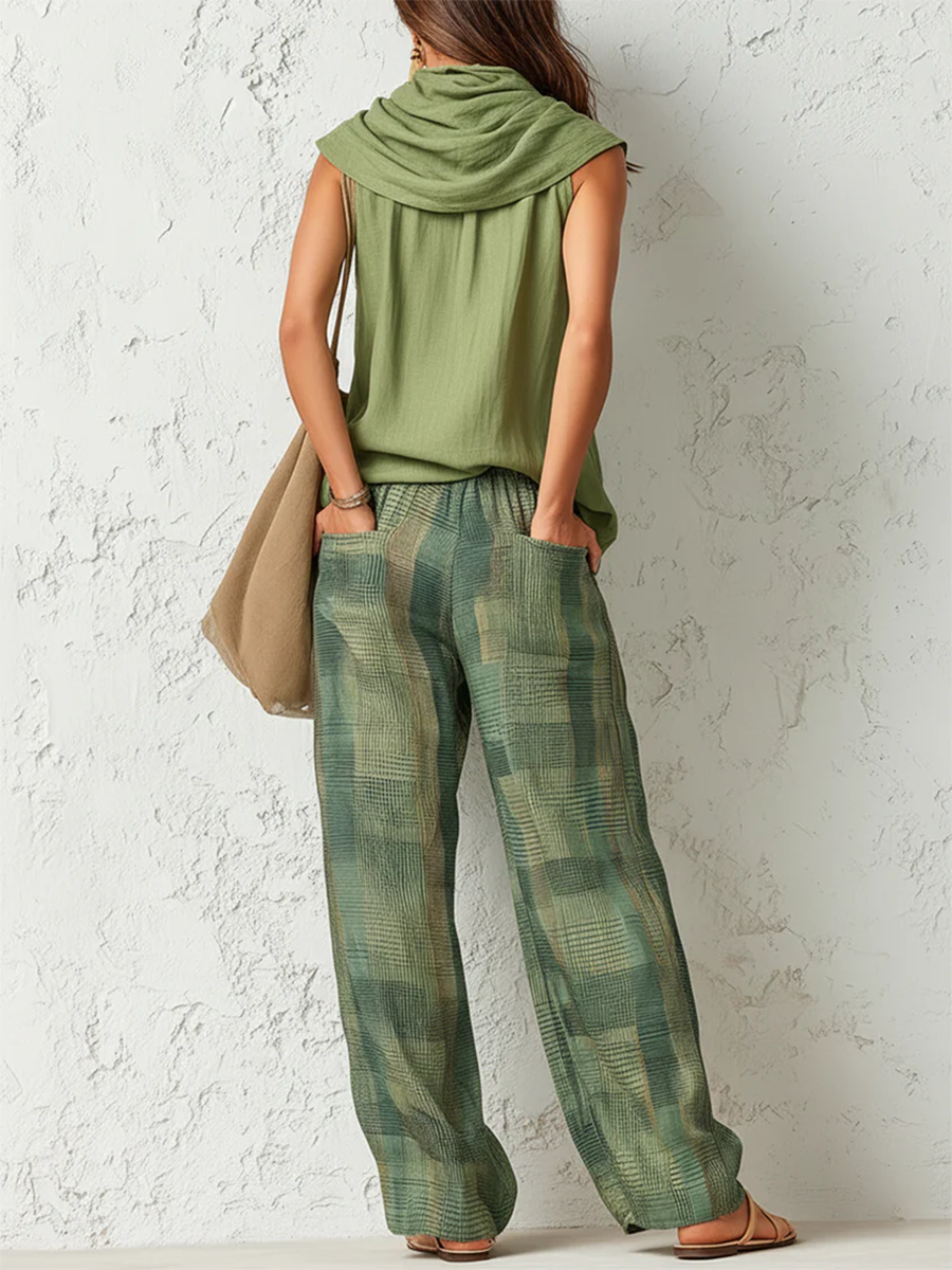 Roslyn – Boho Wide-Leg Set with Draped Top