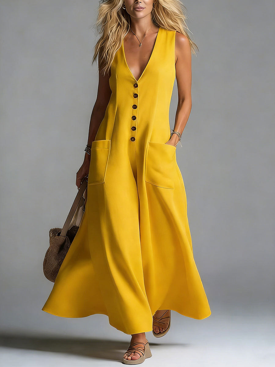 Alana | Button Flow Maxi Dress
