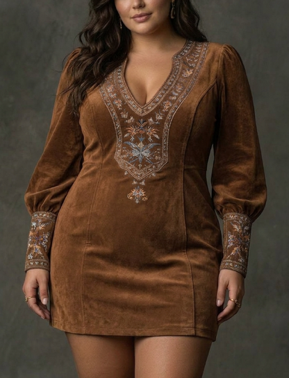 Sofia | Soft Suede-Effect Dress