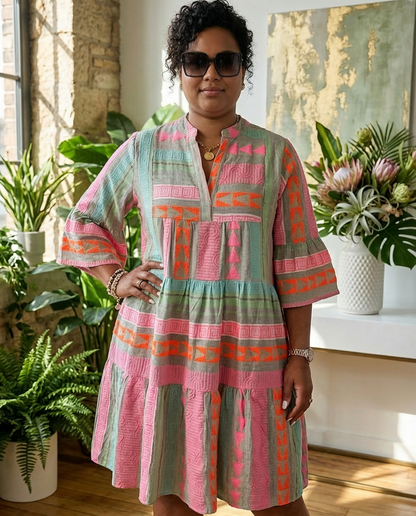 Layla | Patterned Flowing Midi Dress