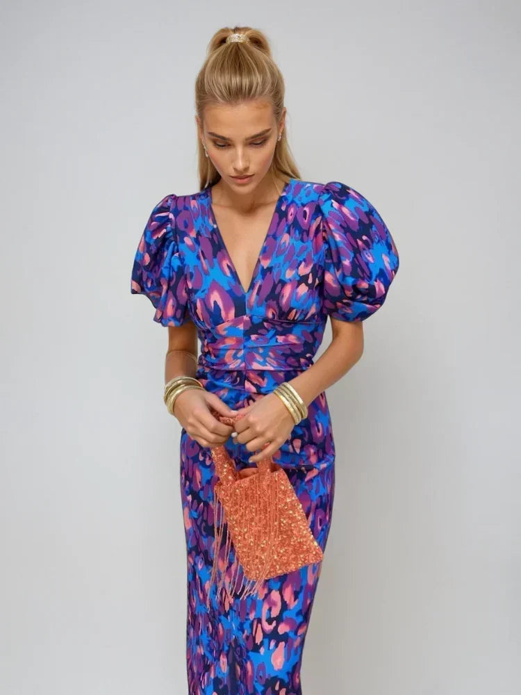 Dior | Pleated Sleeve Colourful Dress