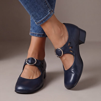 Sonya – Buckle Strap Block Heel Mary Janes