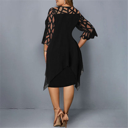 Fatima | Chic Plus Size Midi Dress for Modern Women