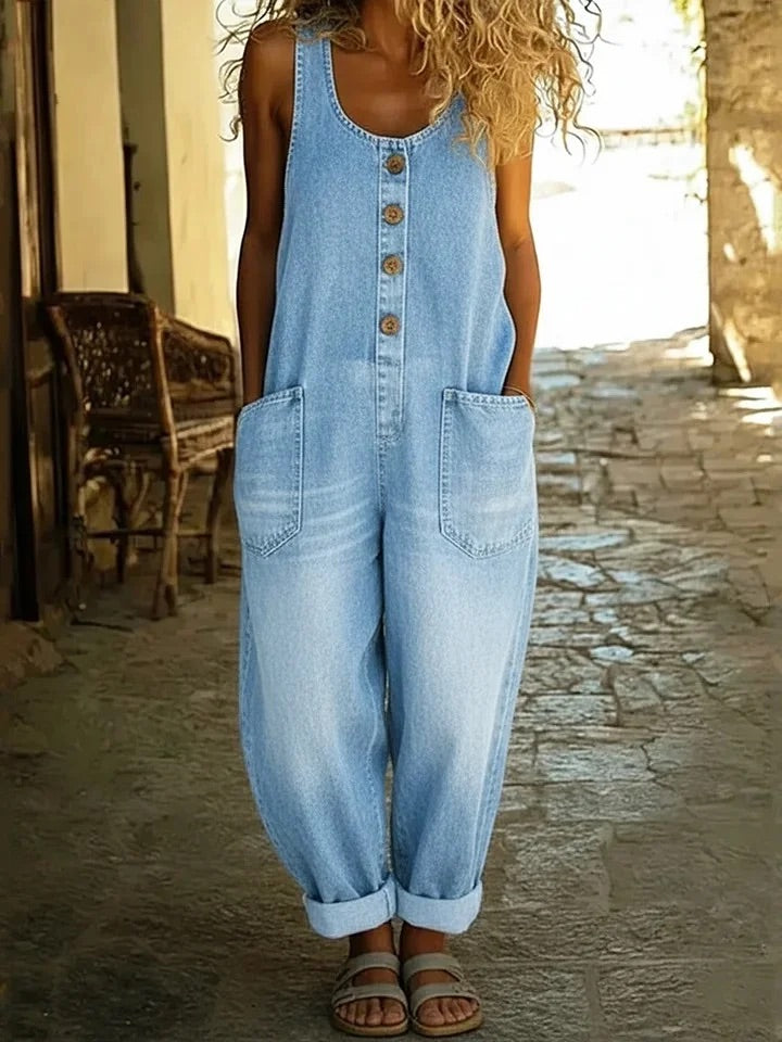 Sophia | Vintage Wash Denim Overalls