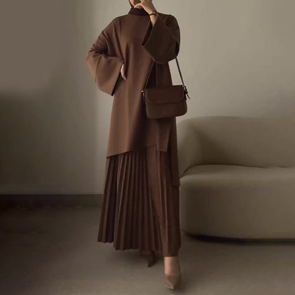 Shia | Elegant Two-Piece Women's Set with Pleats