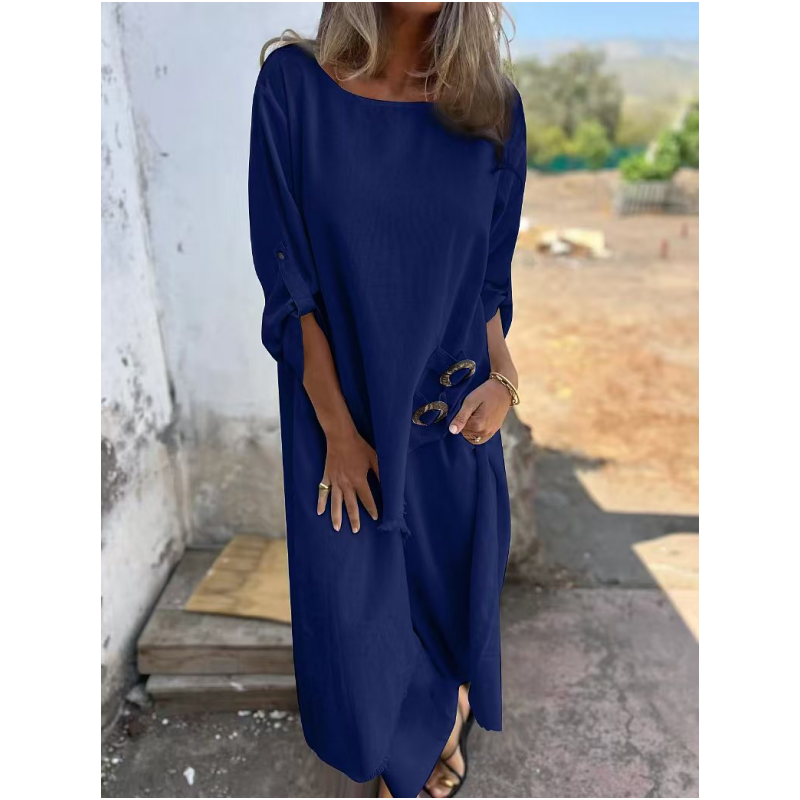 Sophia | Linen-Look Dress + Pants - Comfortable Two-Piece Set