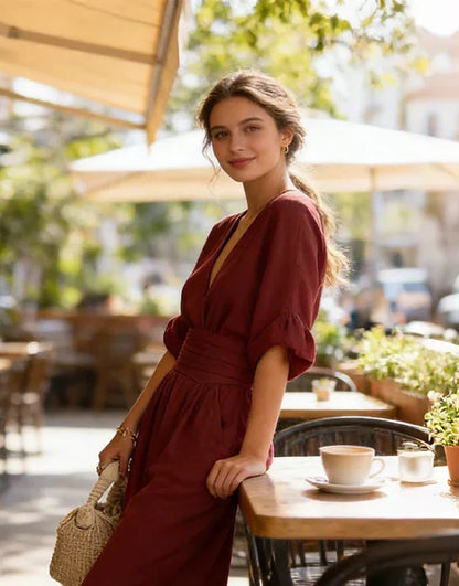 Josephine – Wide-Leg Belted Jumpsuit
