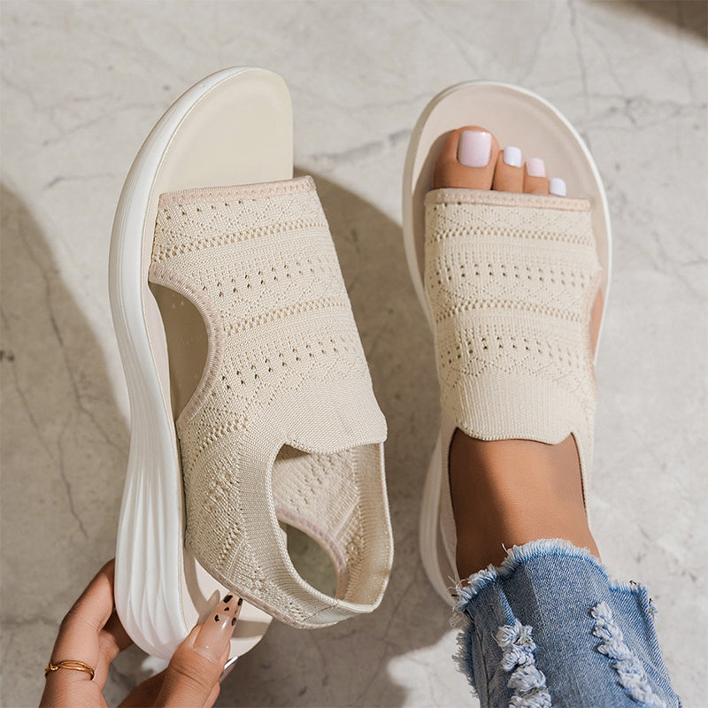 Zina – Breathable Knit Platform Sandals