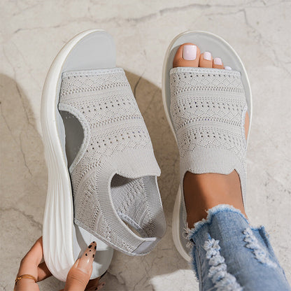 Zina – Breathable Knit Platform Sandals
