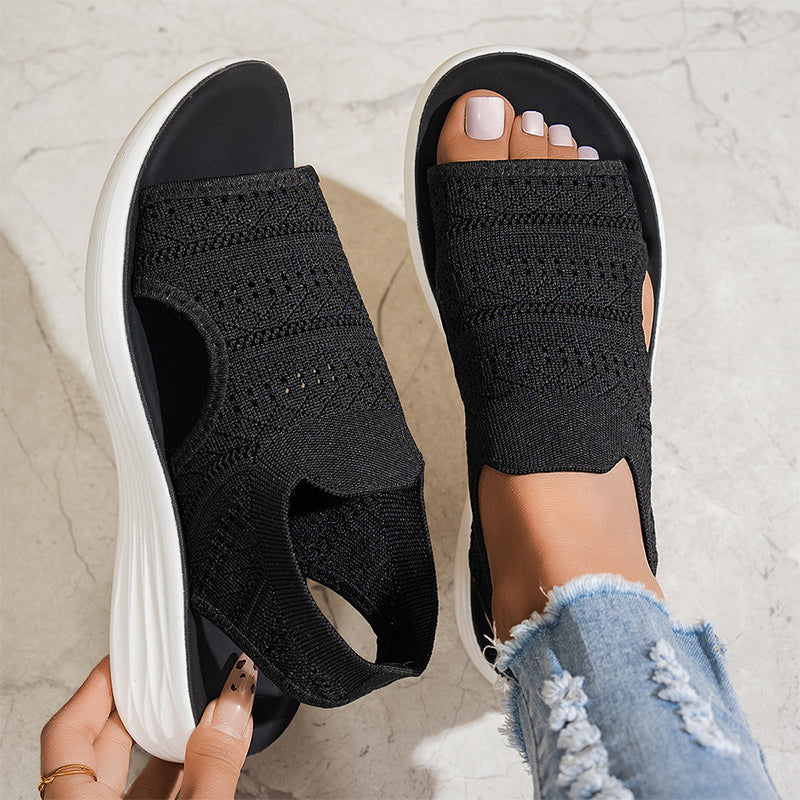 Zina – Breathable Knit Platform Sandals