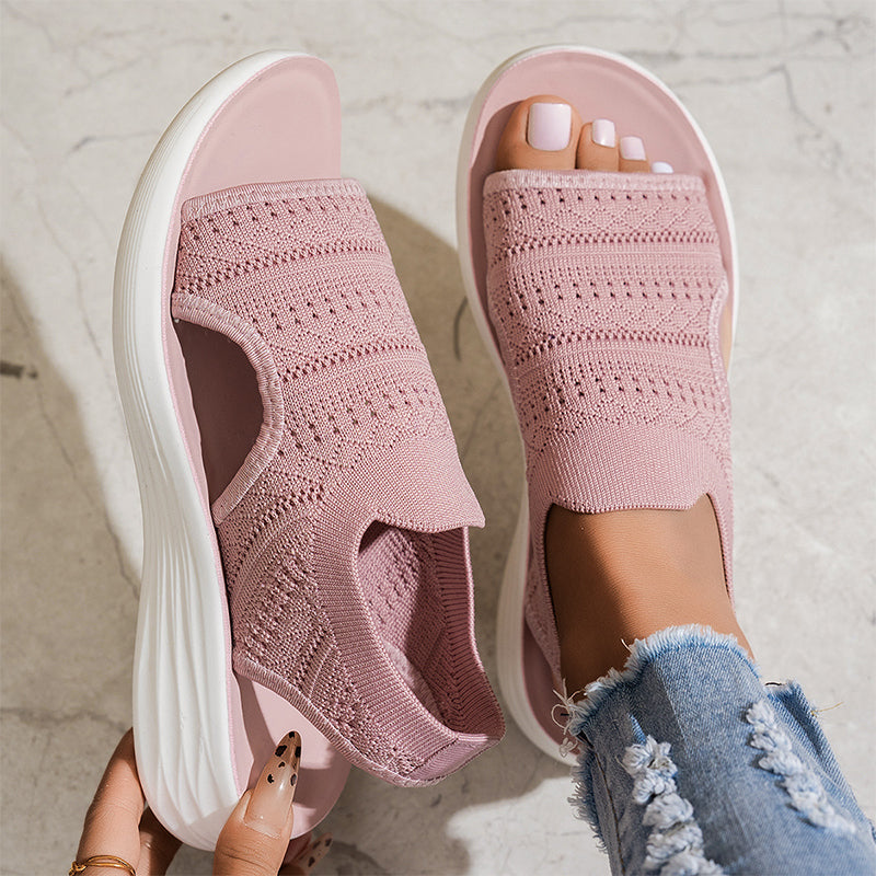 Zina – Breathable Knit Platform Sandals