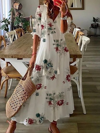 Luna – Boho Ikat Midi Dress