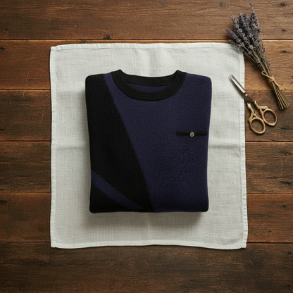 Evangeline – Crew Neck Jumper with Contrast Trim