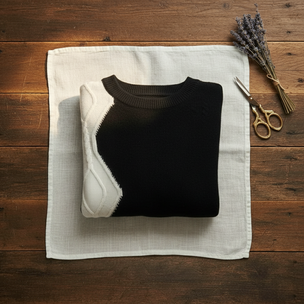 June – Colour-Block Knit Crew Neck Jumper