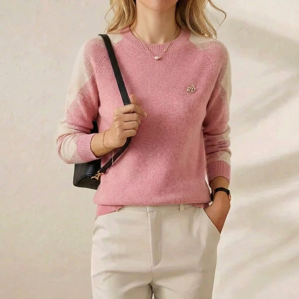 Martha – Contrast Sleeve Crew Neck Jumper