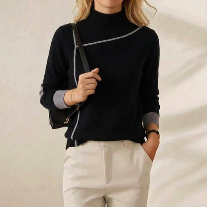 Terri – Turtleneck Jumper with Contrast Trim