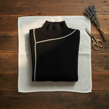 Terri – Turtleneck Jumper with Contrast Trim