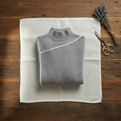 Terri – Turtleneck Jumper with Contrast Trim