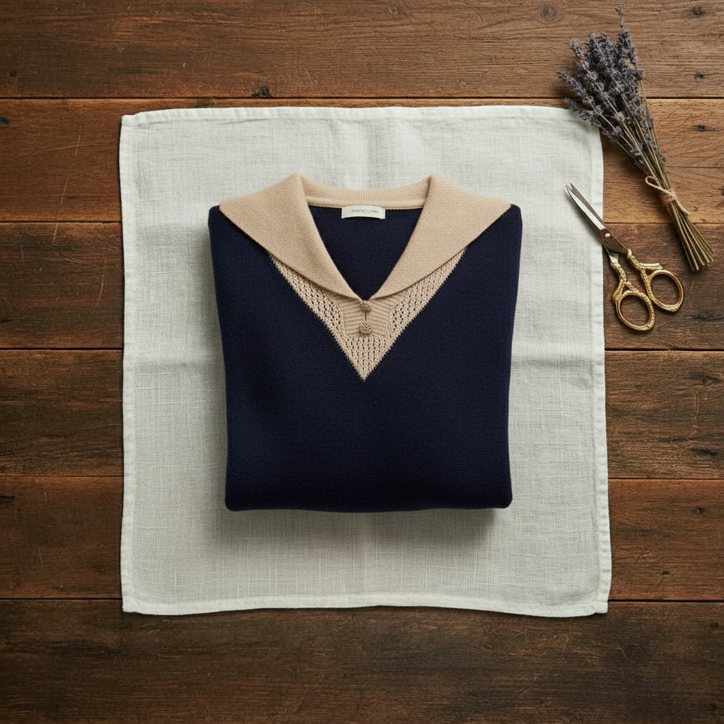 Jessica – Contrast Collar Knit Jumper
