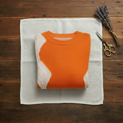 June – Colour-Block Knit Crew Neck Jumper