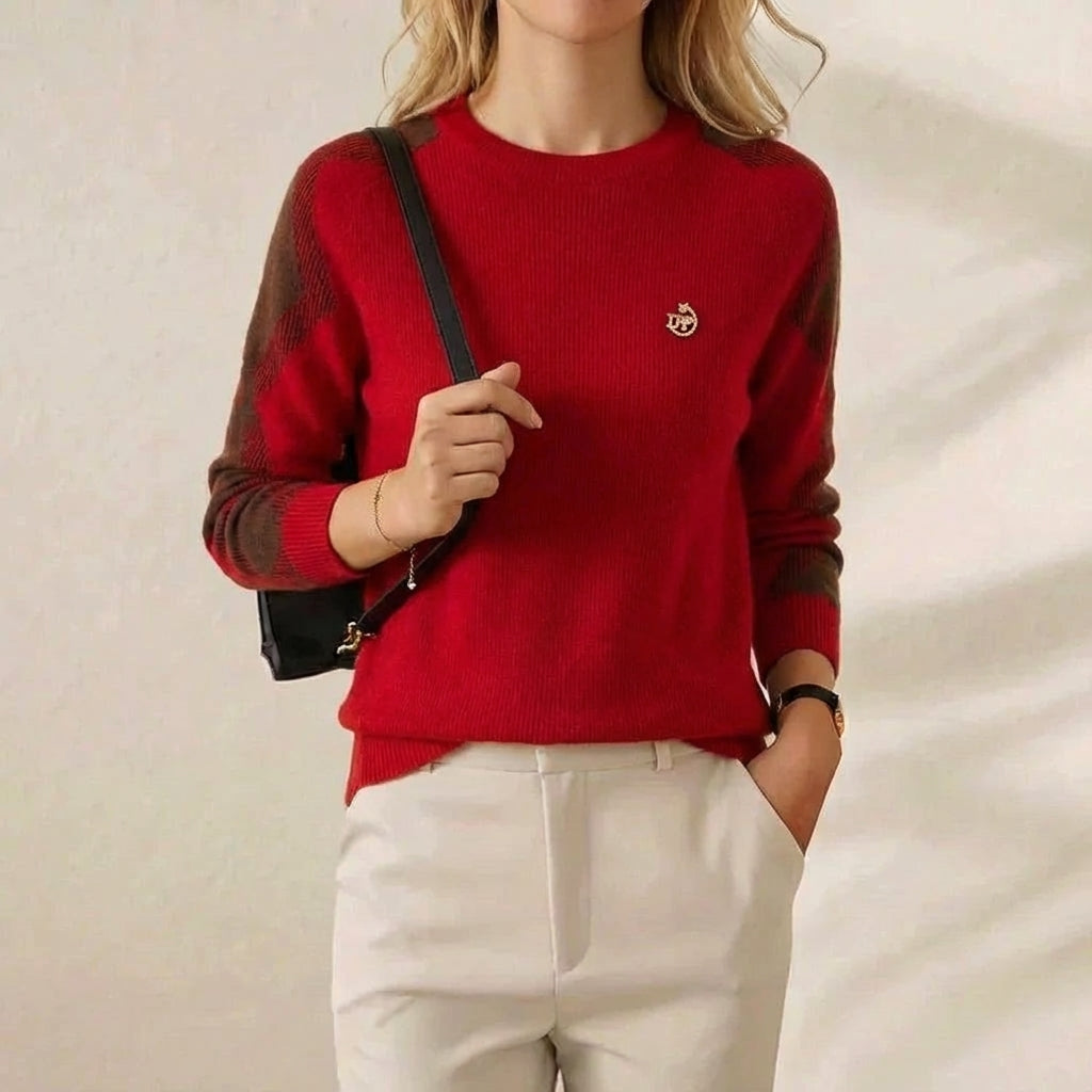 Martha – Contrast Sleeve Crew Neck Jumper