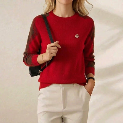Martha – Contrast Sleeve Crew Neck Jumper