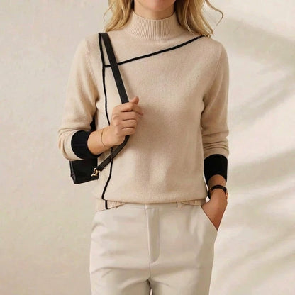Terri – Turtleneck Jumper with Contrast Trim