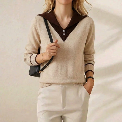 Jessica – Contrast Collar Knit Jumper