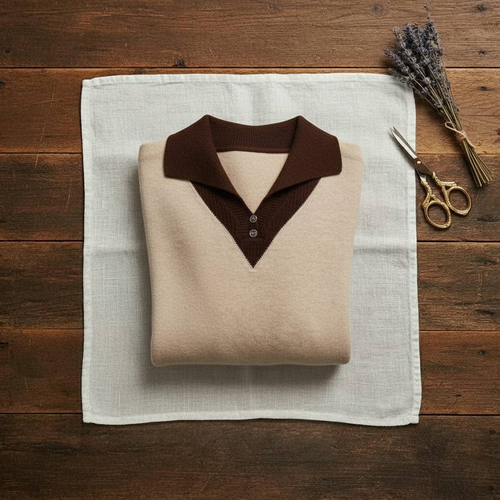 Jessica – Contrast Collar Knit Jumper
