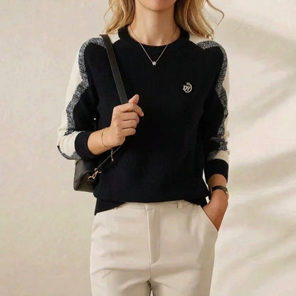 Martha – Contrast Sleeve Crew Neck Jumper