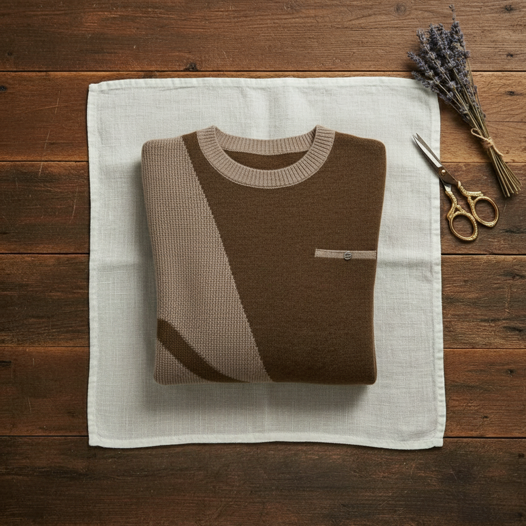 Evangeline – Crew Neck Jumper with Contrast Trim