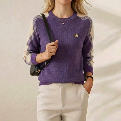 Martha – Contrast Sleeve Crew Neck Jumper