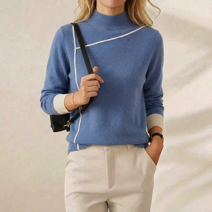 Terri – Turtleneck Jumper with Contrast Trim