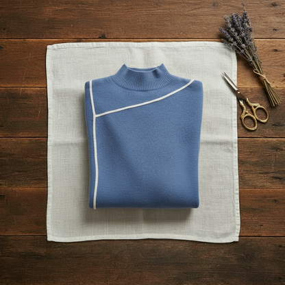 Terri – Turtleneck Jumper with Contrast Trim