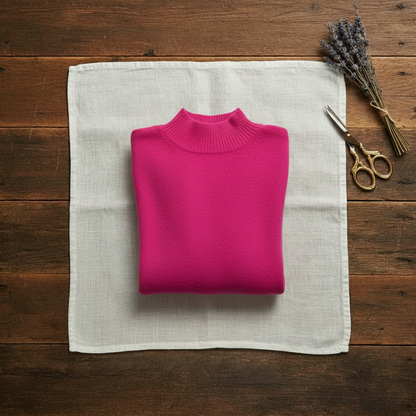 Thelma – Turtleneck Jumper with Stripe Cuffs