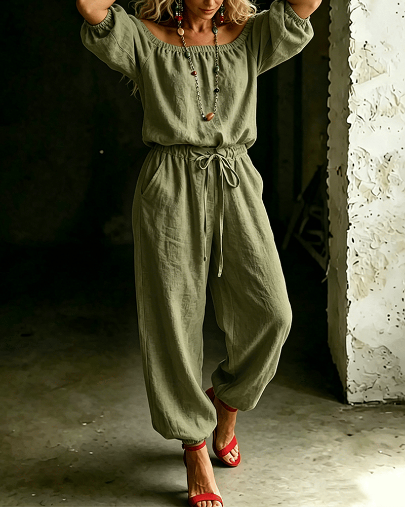 Tracy – Off-Shoulder Relaxed Jumpsuit