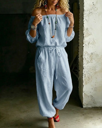 Tracy – Off-Shoulder Relaxed Jumpsuit